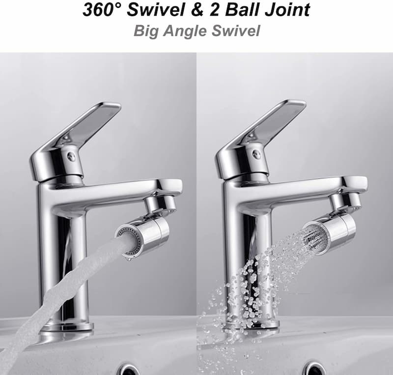 Multi-function faucet aerator for DIY plumbing market Swivel big rotation dual mode aerator