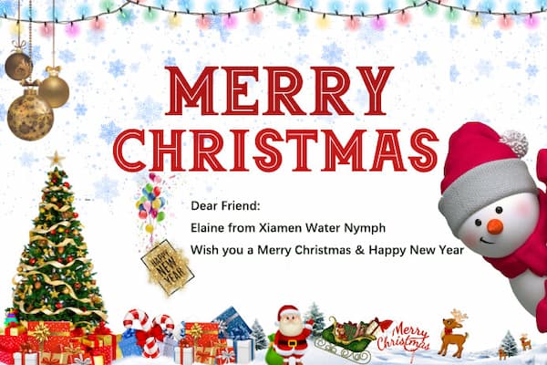 La ninfa del agua les desea una Feliz Navidad y un Próspero Año Nuevo.